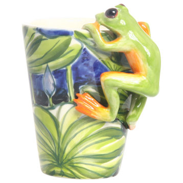 Frog 3D Ceramic Mug, Red And Black