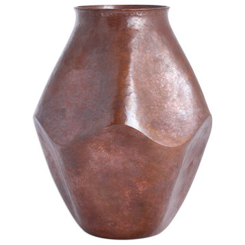 NOVICA Abstract Pentagon And Copper Vase