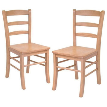 Winsome Benjamin 18"H Solid Wood Dining Chair in Light Oak (Set of 2)