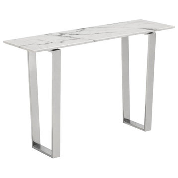 Atlas Console Table Stone And Brushed Ss