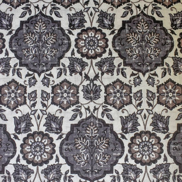 Gray, Black & Off White Printed Velvet Fabric by the Yard, 1 Yard Velvet Fabric