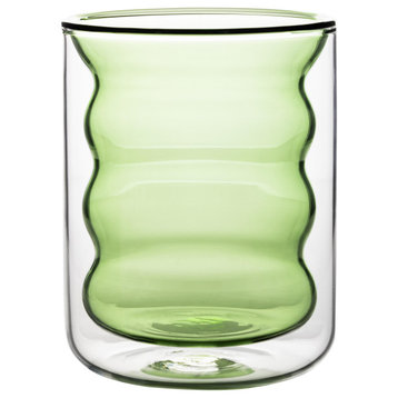Waves Green Water Glass, Set of 4