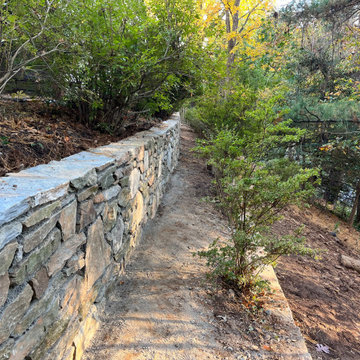 Dry Stack Field Stone Retaining Walls in Sligo Creek Park, Silver Spring MD