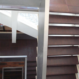 Recycled Leather applied to staircases, why choose wood or boring carpet! - Wall And Floor Tile