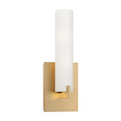 Minka George Kovacs Tube 2 Light Etched Opal Glass Honey Gold Wall Light
