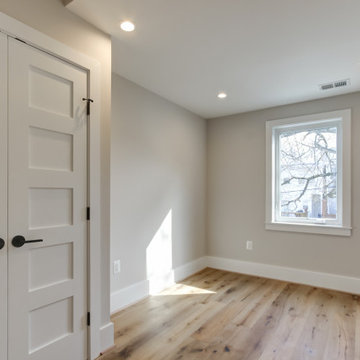 Basement remodeled with bedroom space and extra closet space in Vienna
