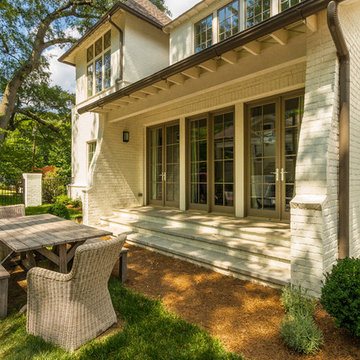 white brick back porch