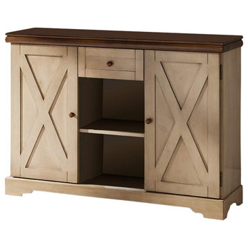 Hilo Sideboard Buffet Server Cabinet with Storage, Antique White