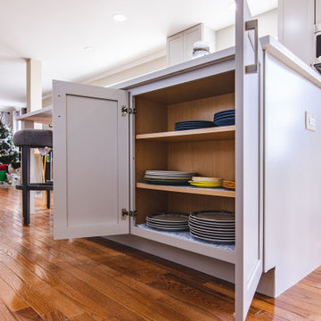 Kitchen Remodeled With White Countertop, Wooden Floor, Big Cabinet Space,Bristow