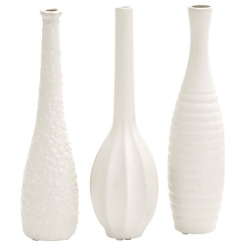 Modern White Ceramic Vase Set 92562
