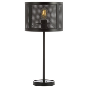 Wilcox 25" Minimalist Metal LED Table Lamp, Black