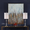 Extra Large Turquoise Bronze Gold 49" Painting | Green Blue Brown Wall Art