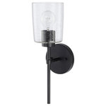 Capital Lighting - Greyson One Light Wall Sconce, Matte Black - 1 light sconce with Matte Black finish and clear seeded glass.