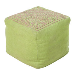 Lime Diamond Pattern Pouf - Floor Pillows And Poufs