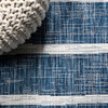 Colonia Berber Stripe Indoor/Outdoor Rug, Blue/Ivory, 8'x10'