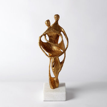 Husband and Wife Sculpture, Gold Leaf