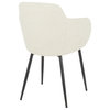 Boyne Chair, Black Metal, Cream Noise Fabric