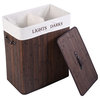 Bamboo Laundry Hamper With Handles, Brown