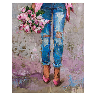 Figurative, Fancy Floral Canvas Wall Art by Donna J. West