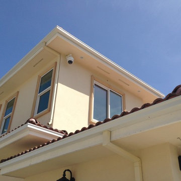 Box Gutters on Custom Home with Tile Roof, Walnut California