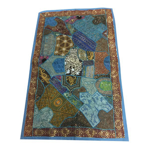 Mogulinterior - Consigned, Table Decoration Tapestry Beaded Patchwork Table Runner Wall Throw - Tapestries