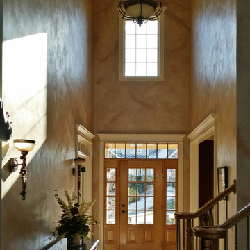 Grand Entryway in Venetian Plaster with Glaze
