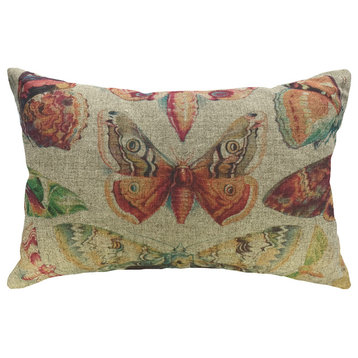 Butterfly Pattern Linen Pillow