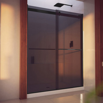 DreamLine Essence-H 56-60"Wx76"H Bypass Shower Door in Satin Black & Gray Glass