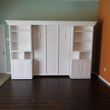 Traditional Style Sliding Library Bookcase Murphy Wall Bed