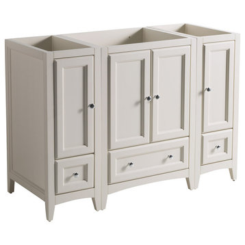 Oxford 48" Bathroom Cabinet, Antique White, Without Top and Sink