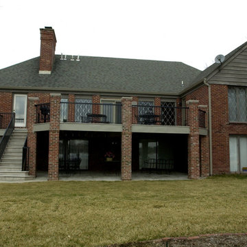 Custom Deck with Brick Columns