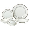 24 Piece Silver Porcelain Dinnerware Service for 4-Ashley