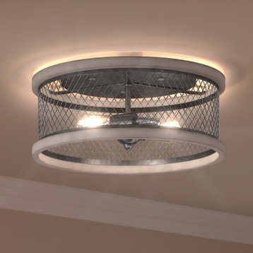 Luxury Provencial Ceiling Light, Galvanized Steel, UHP3390