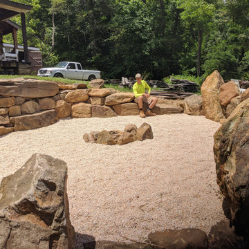 Ancient, Megalithic Sunken Fire Pit and Boulder Wall