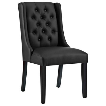 Modway Furniture Baronet Vinyl Dining Chair/19" Backrest in Black -EEI-2234-BLK