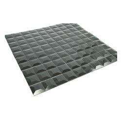Glossy Black 3D Modern Square Glass Mosaic Tiles - Home Accessories & Decor