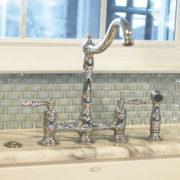 Bess's Kitchen Renovation | Curved Milk Glass Tile Backsplash