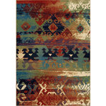 Orian Rugs - Orian Rugs Bright  Southwest Elk River Multi Area Rug 5'3" x 7'6" - Elk River Multi is showcasing designs inspired by the southwest. This rug offers an edgy pattern and vibrant color shades in green, aqua, blue, tan, red and orange. This gorgeous area rug will offer a distinct style to any space.
