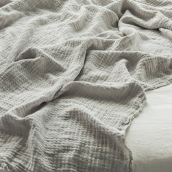 Hampton Silver Linen Throw - Throws
