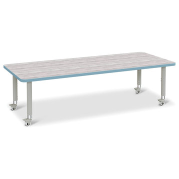Rectangle Activity Table - 30" X 72", Mobile - Driftwood Gray/Coastal Blue/Gray