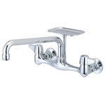 Central Brass - Central Brass Two Handle Wallmount Kitchen Faucet - Central Brass has been the go-to resource for plumbers for more than 100 years. It's a distinction we've earned by delivering the highest quality faucets and fixtures, and standing behind every product we sell. Central Brass designs offer today's most in-demand features -- like our industrial pre-rinse faucet -- without sacrificing performance.