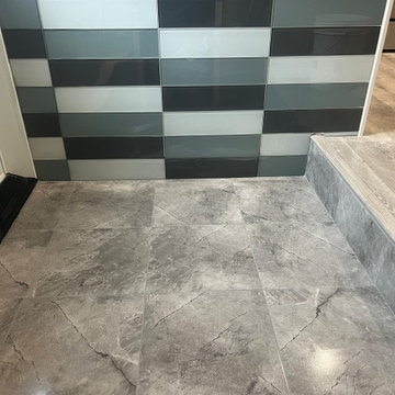 Kitchen Install, Custom Backsplash, Floating Shelves