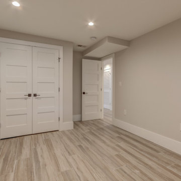Basement remodeled with bedroom space and extra closet space in Springfield