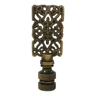 Royal Designs Rectangle Center Cross Filigree Finial, Antique Brass -  Traditional - Lighting Hardware - by Royal Designs, Inc