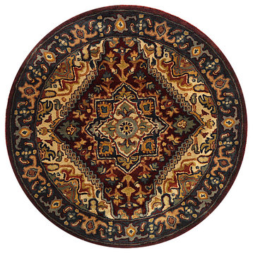 Safavieh Classic Collection CL225 Rug, Multi/Red, 3'6" Round