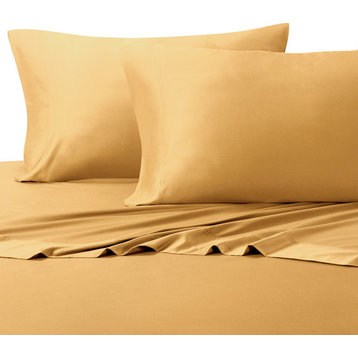 2PC 100% Bamboo Viscose Pillowcases Set, Gold, King