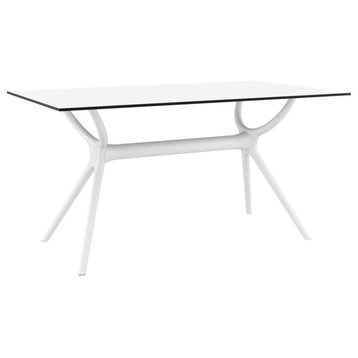 Compamia Air Rectangle Dining Table, 55", White