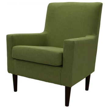 Modern Accent Chair, Removable Foam Seat Cushion and Track Arms, Fern Green