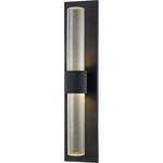 Matteo Lighting - Likwid 2 Light Wall Sconce, Matte Black - Likwid is a simplistic yet sophisticated wall mount series. Offered in an elegant Matte Black finish combined with a seeded water look glass shade. An LED non visible light source completes the style making it not only a beautiful piece but practical as well. It can be place in both dry and damp locations.