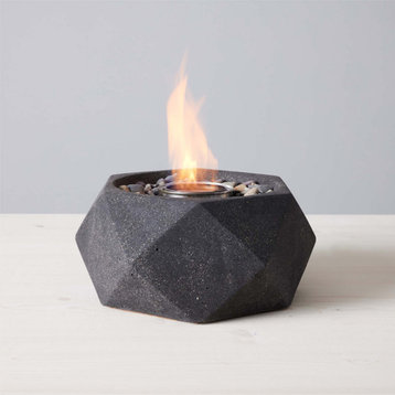 Geo Tabletop Fire Bowl With Can of Pure Fuel, Graphite